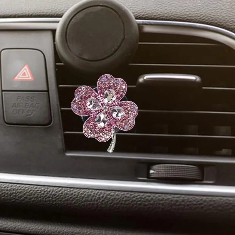 Car Air Vent Clips Alloy Four Leaf Clover Air Freshener Rustproof For Air Vent Fragrance Decor Multifunctional Rotatable Car