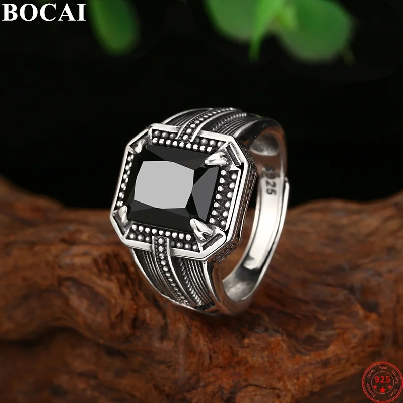 bocai-s925-anillos-de-plata-esterlina-para-hombres-patron-de-raya-vertical-retro-con-incrustaciones-de-agata-negra-punk-joyeria-vintage-de-moda-al-por-mayor