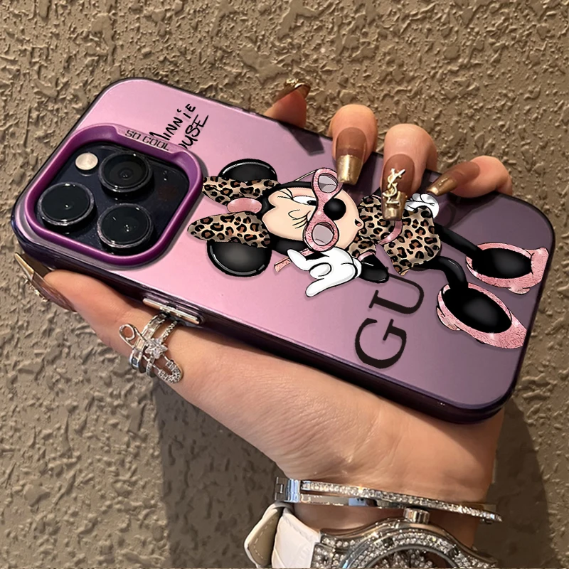 Funda creativa de Disney Minnie para iPhone 17 16e 16 15 14 13 12 11 mini Pro Max X XR XSMAX 8 7 Air Plus, mate, anti caídas 5