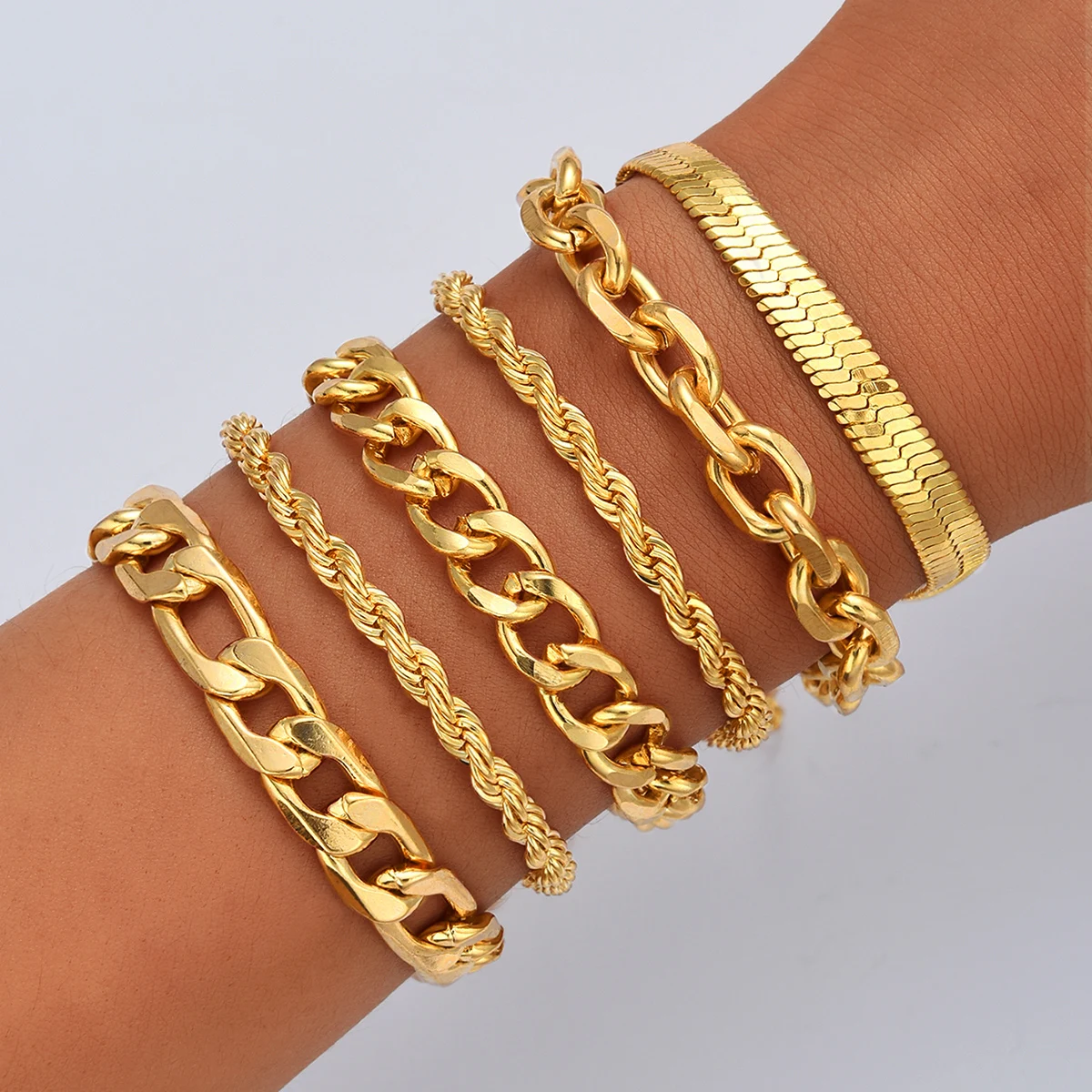 6Pcs Simple Punk Go…