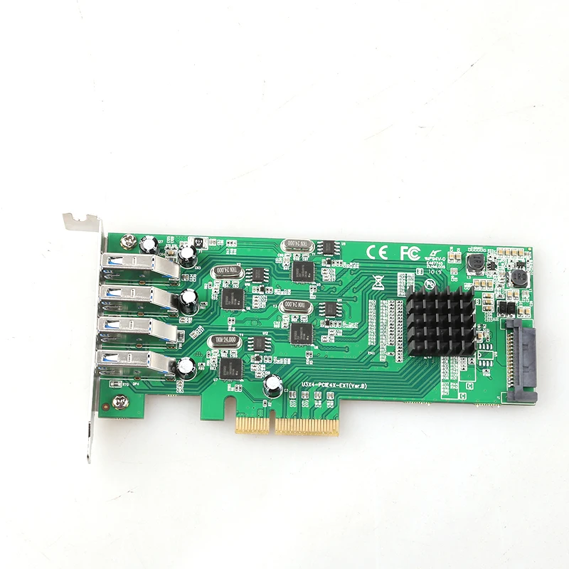 Diewu Supper Speed 20G PCI-e para placa de expansão USB de 4 portas PCIe Placa adaptadora USB Placa preta
