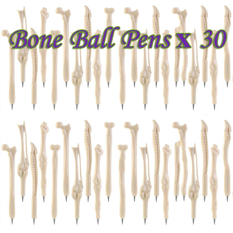 30Pcs Hilarious Fun Bone Pens Back To School Supply Halloween Festival Gift