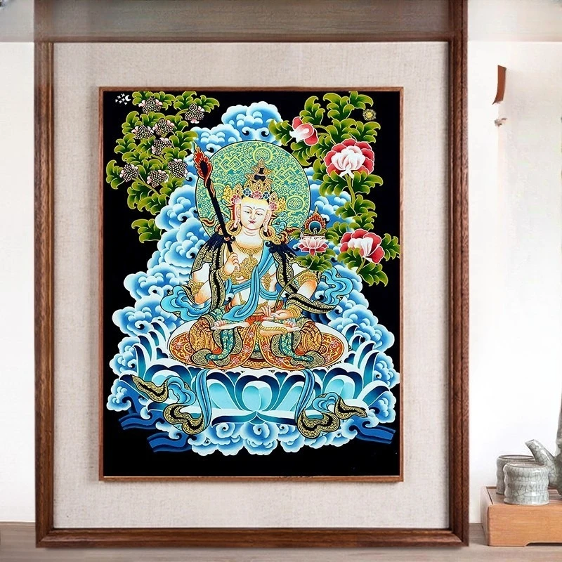 Bodhisattva hand-painted thangka portrait, painting home living room entrance decoration hanging painting