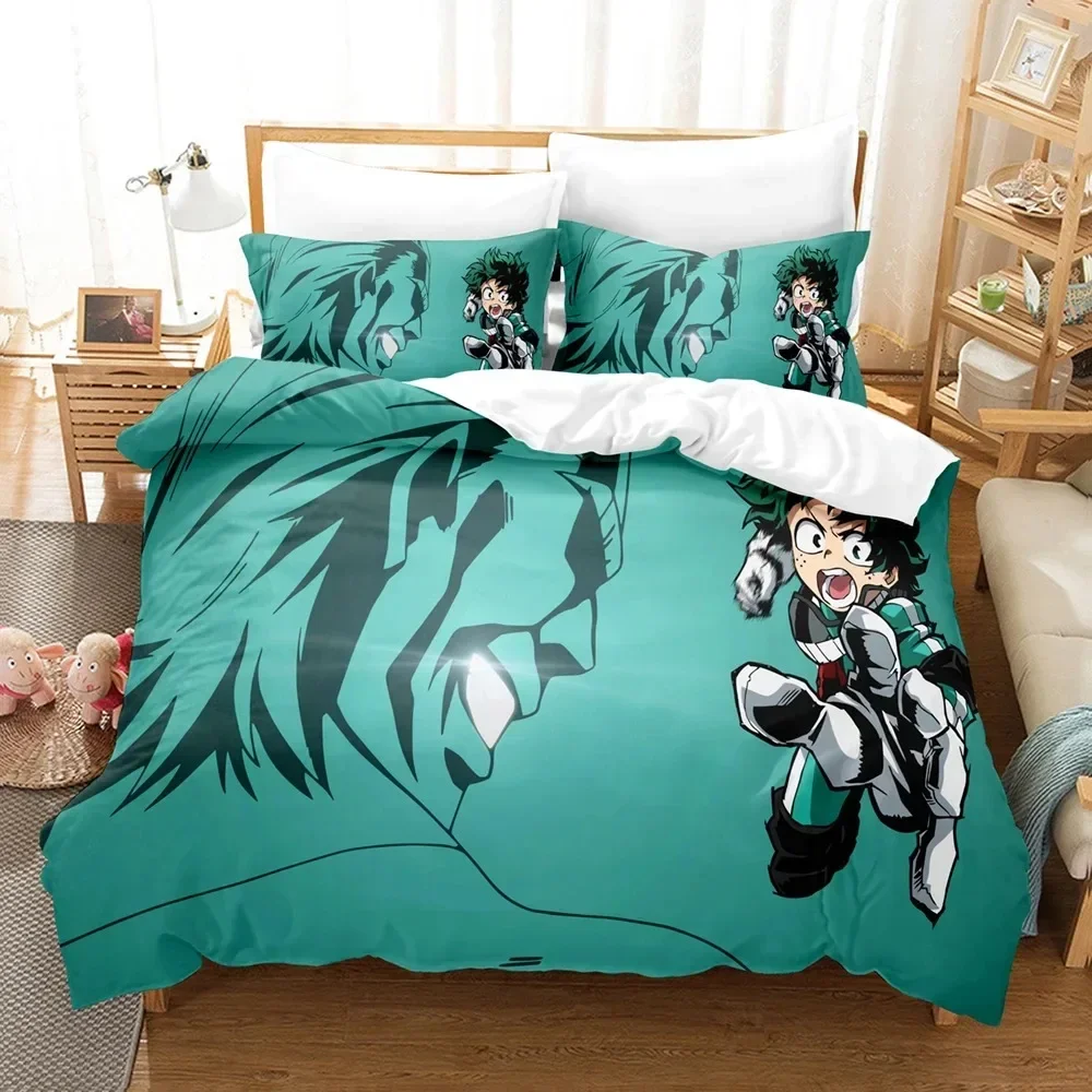 

3D My Hero Academia Bedding Set Japan Anime Comfortable Quilt Cover Single Double Queen Twin Size Duvet Cover Teens Beds Linen