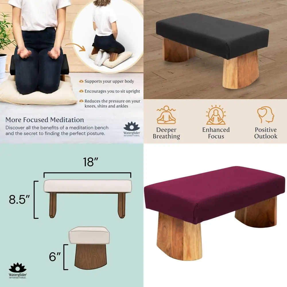 

Экологичная скамья Seiza из акации для медитации и молитвы с эргономичными изгибами