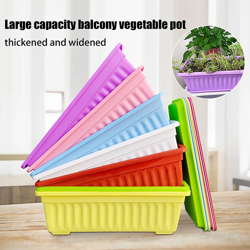 

Дышащие пластиковые кашпо для домашнего садоводства, прямоугольные горшки для овощей и цветов для балкона