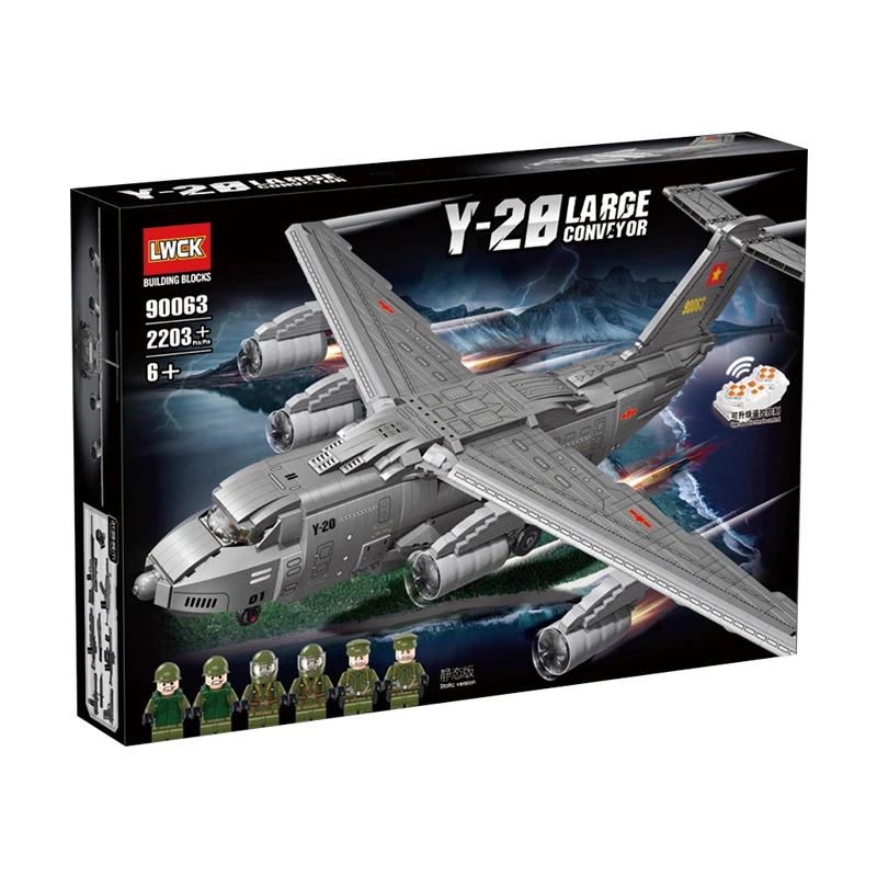 

IN STOCK LW90063 MOC Military Large Transport Aircraft Building Blocks Model Airplane Bricks Toys for Boys Christmas Gift Set