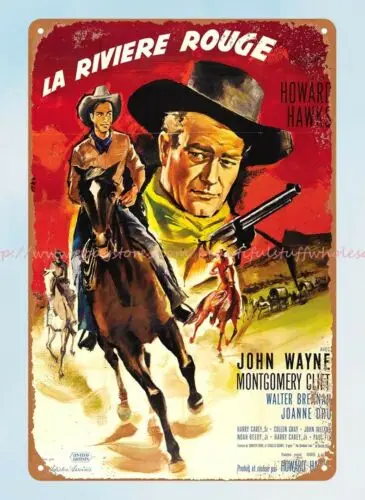 Red River movie poster 1948 John Wayne, Montgomery Clift  metal tin sign