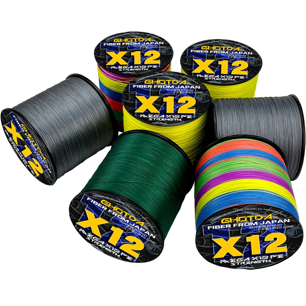 GHOTDA 12 Strands Sea Fishing Boat Wear-resisting 100/300M Super Strong 0.16MM-0.55MM PE Braide Multifilament Fishing Line