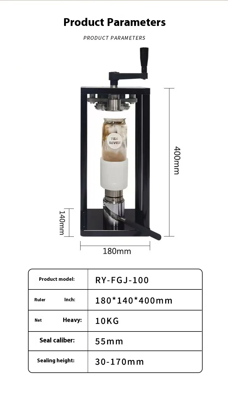 Electric-Free Manual Cup Sealing Machine, Easy Operation Milk Tea Cup Sealer for Wholesale Use