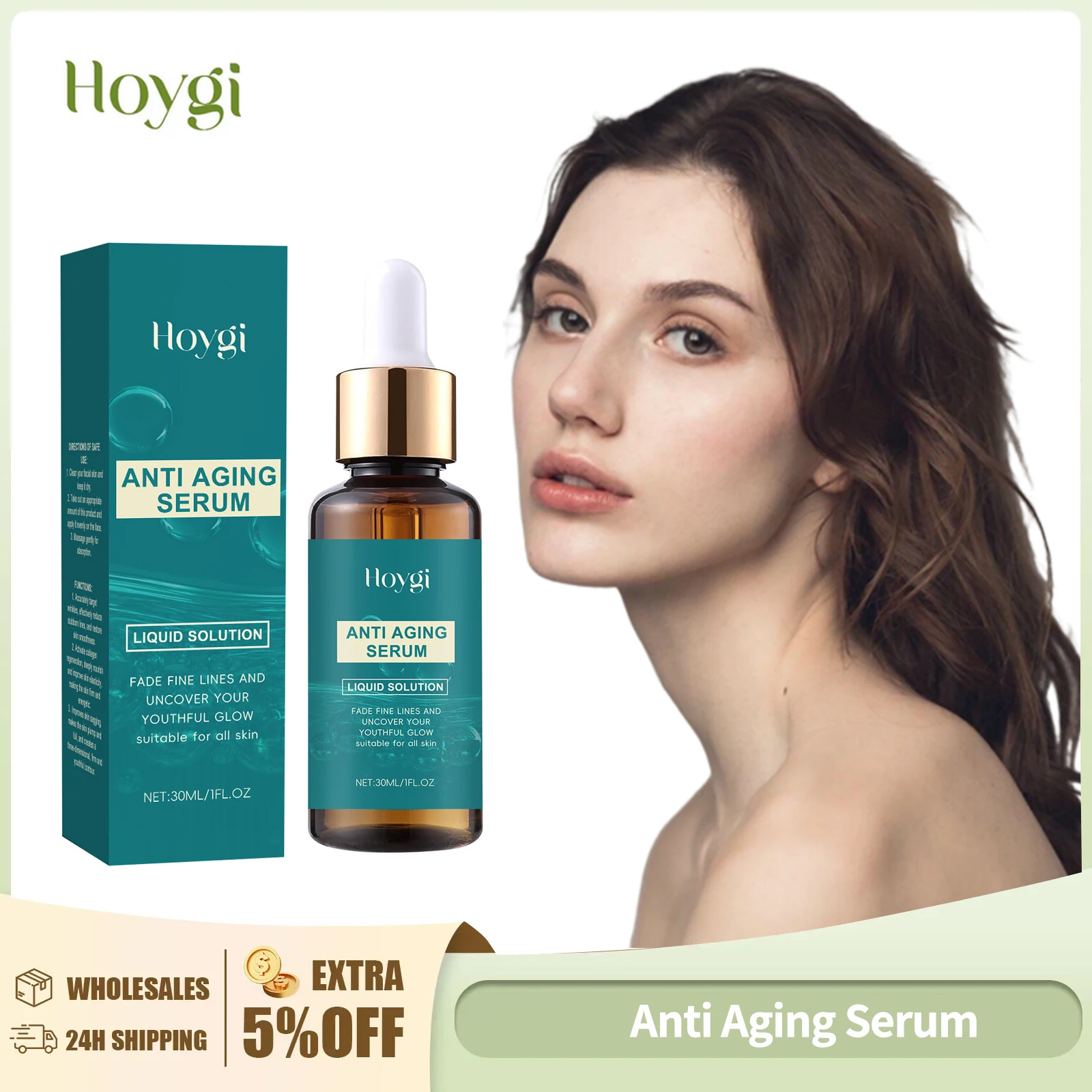 

H​OYGI Fade Fine Lines Facial Serum Firming Lifting Improve Dryness Moisturizing Skin Increase Elasticity Smoothing Essence 30m