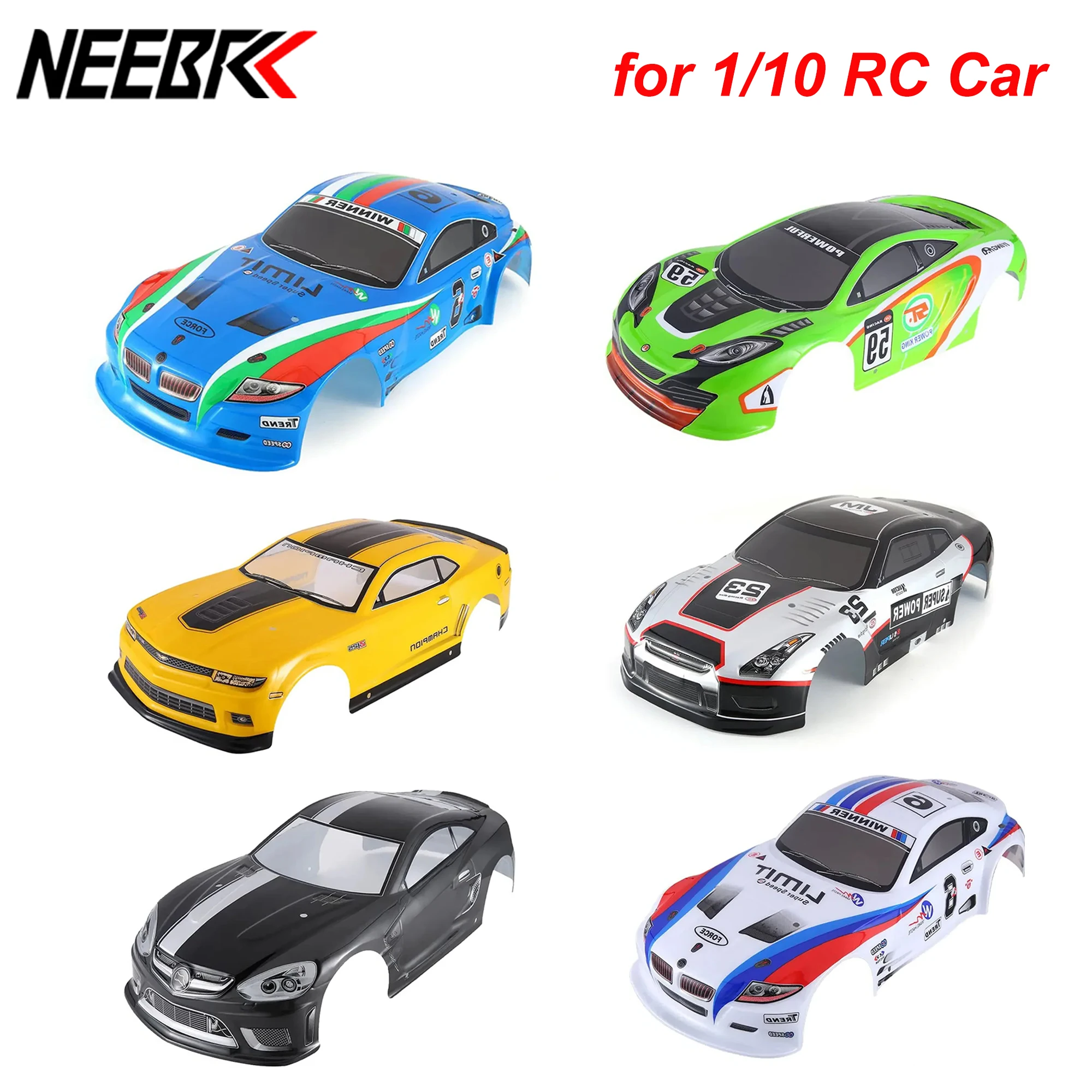 NEEBRC 1/10 RC Car Shell Painted Body 195/190mm Width PVC Cover for 1:10 RC Body Racing Drift Touring Hsp Yokomo Hpi ZD TAMIYA