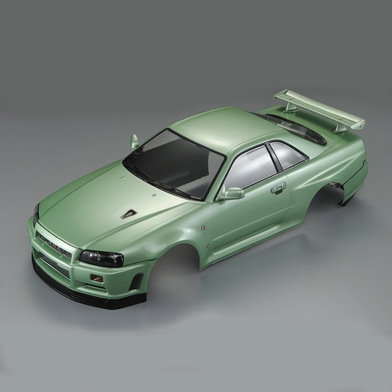 Killerbody width 195mm wheelbase 257mm Skyline R34 PC car shell finished product applied to 1/10 RC remote drift car