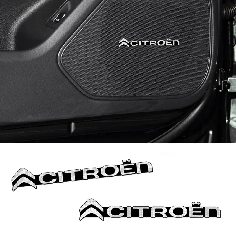 

2/4pcs Car Styling Sticker Aluminum Emblem Interior Speaker Audio Badge For Citroen C0 C1 C2 C3 Picasso C4 Cross Cactus C5 C6 C8