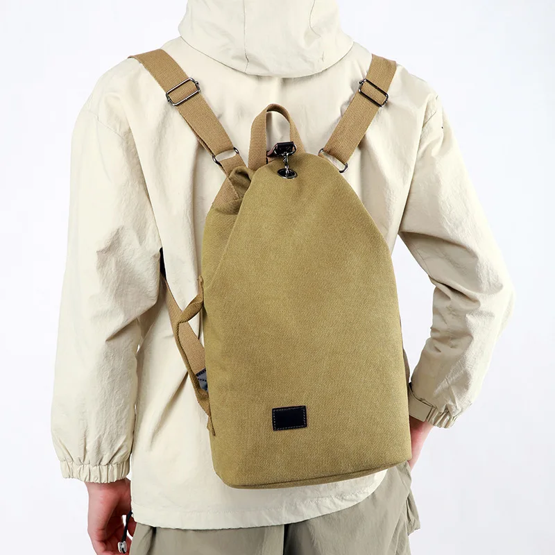 

New Simple Backpack, Solid Color Canvas Bag, Large Capacity Casual Bag, Trendy Travel Bag, British Style Student School Bag, Unisex Sports Bag, Convenient Tote Bag