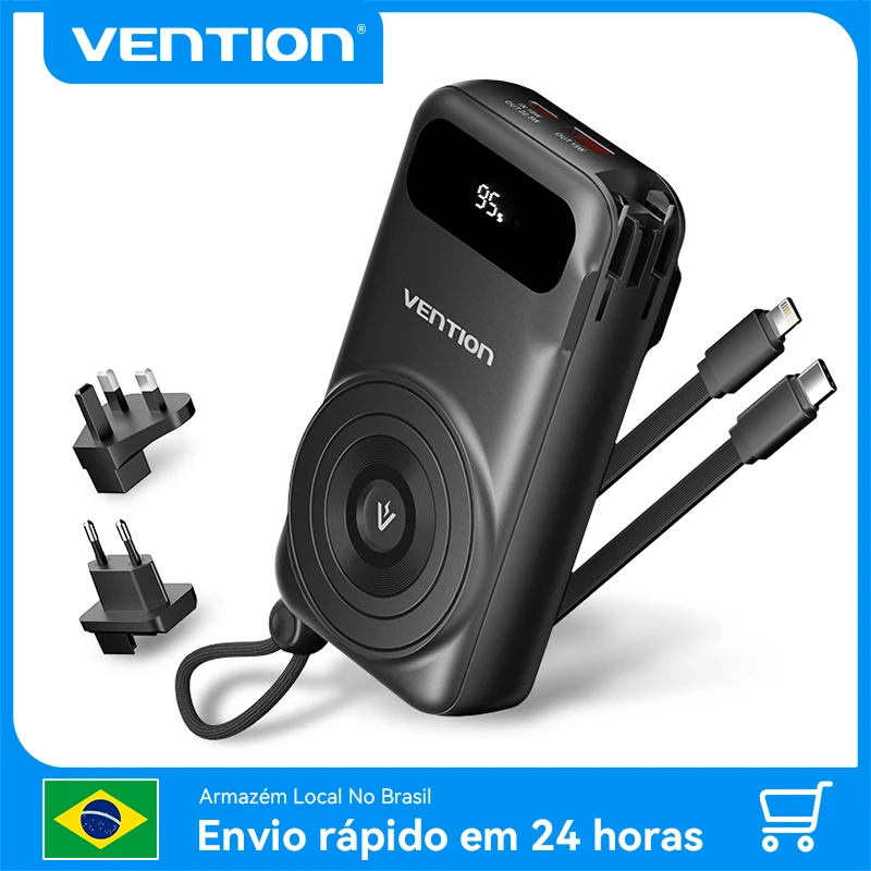 vention-magnetic-power-bank-10000mah-auxiliary-battery-with-built-in-l-c-cables-with-ac-plug-wireless-fast-charger-for-iphones
