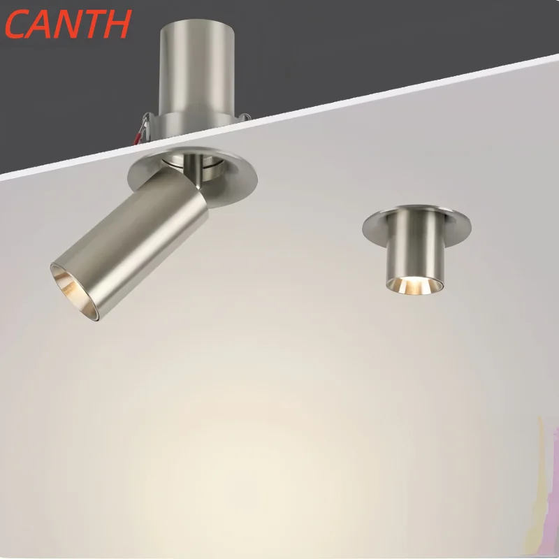Stainless steel Bauhaus recessed curved stretch pendant light with 75mm opening and high-end feel of mid-century industrial styl