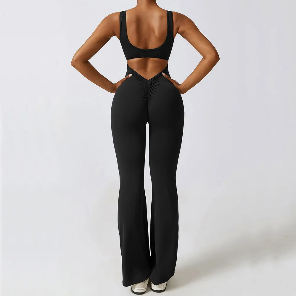 Macacão elástico para mulheres, roupa de ioga, roupas esportivas, macacão fitness, push up, bodysuits de treino, treinamento esportivo, ginásio, novo