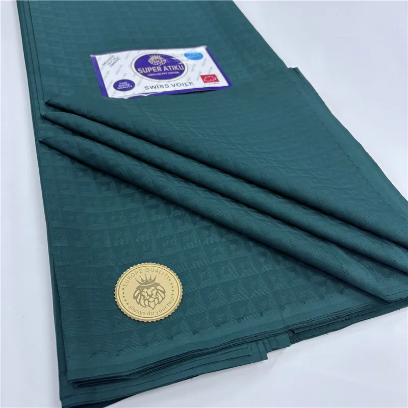 

5 ярдов африканская мягкая ткань Atiku для мужского костюма, изготовление швейцарского материала, 100% хлопок для одежды Senator, часть одежды 24L39505