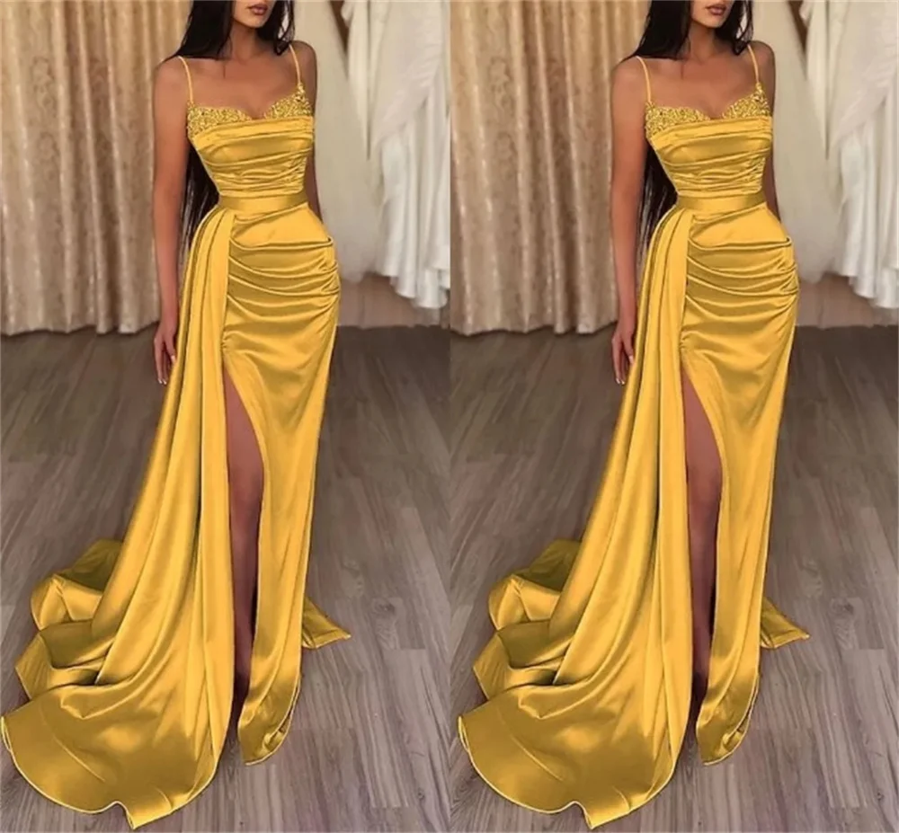 Simple Women Prom Dresses Sweethear Neck Off-Shoulder Long Sleeves Lace Appliques A-Line Floor-Length Side Split Evening Dress