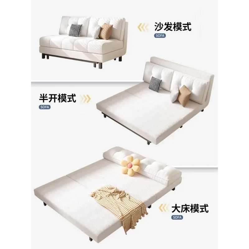 Lamb fleece sofa bed Simple Internet celebrity folding small 1.2 meters pure white double sitting and sleeping cat claw cloth