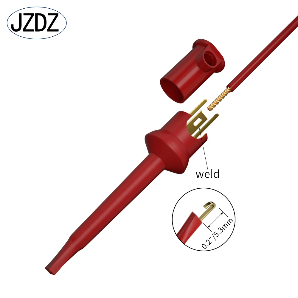 Jzdz 100cm bnc macho plug para teste duplo gancho grampos de baixa perda cabo coaxial teste conectores de chumbo adaptador para osciloscópio j.70048