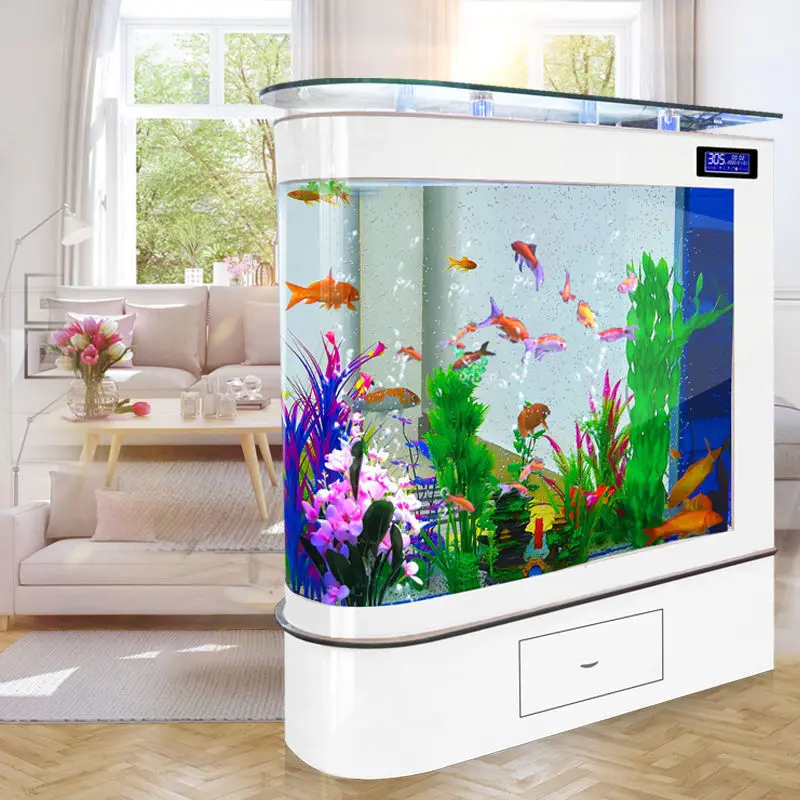 Fish Tank Living Room Household Bullet Fish Tank Column Type Electronic Aquarium