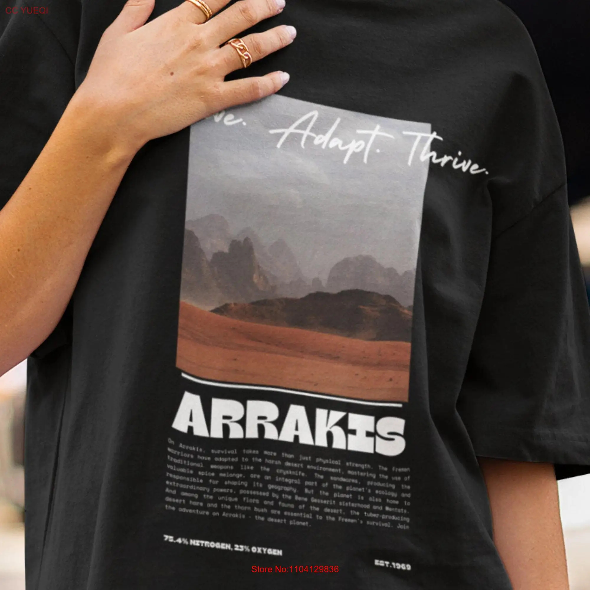 Arrakis Planet T shirt The Spice Must Flow Merch Bookish Muad' Dib's Empire Fantasy Lovers Melange Fremen