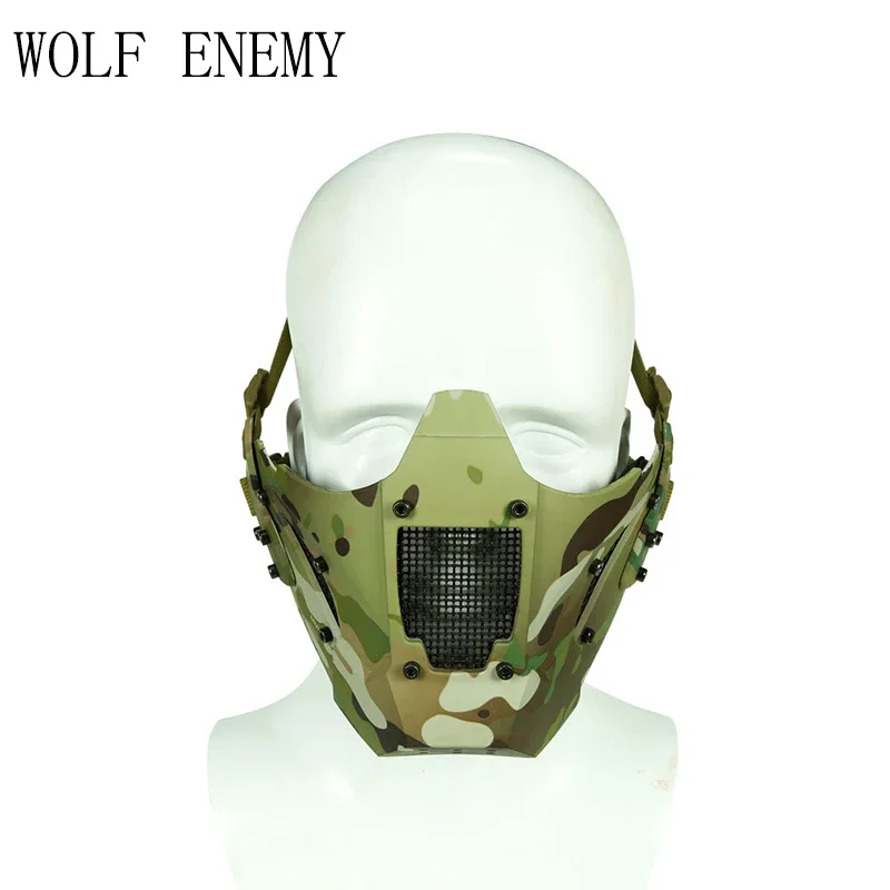 

New JAY FAST Module PDW MESH Mask Tactical Airsoft Half Face Mask Fit AF Helmet CP Camouflage