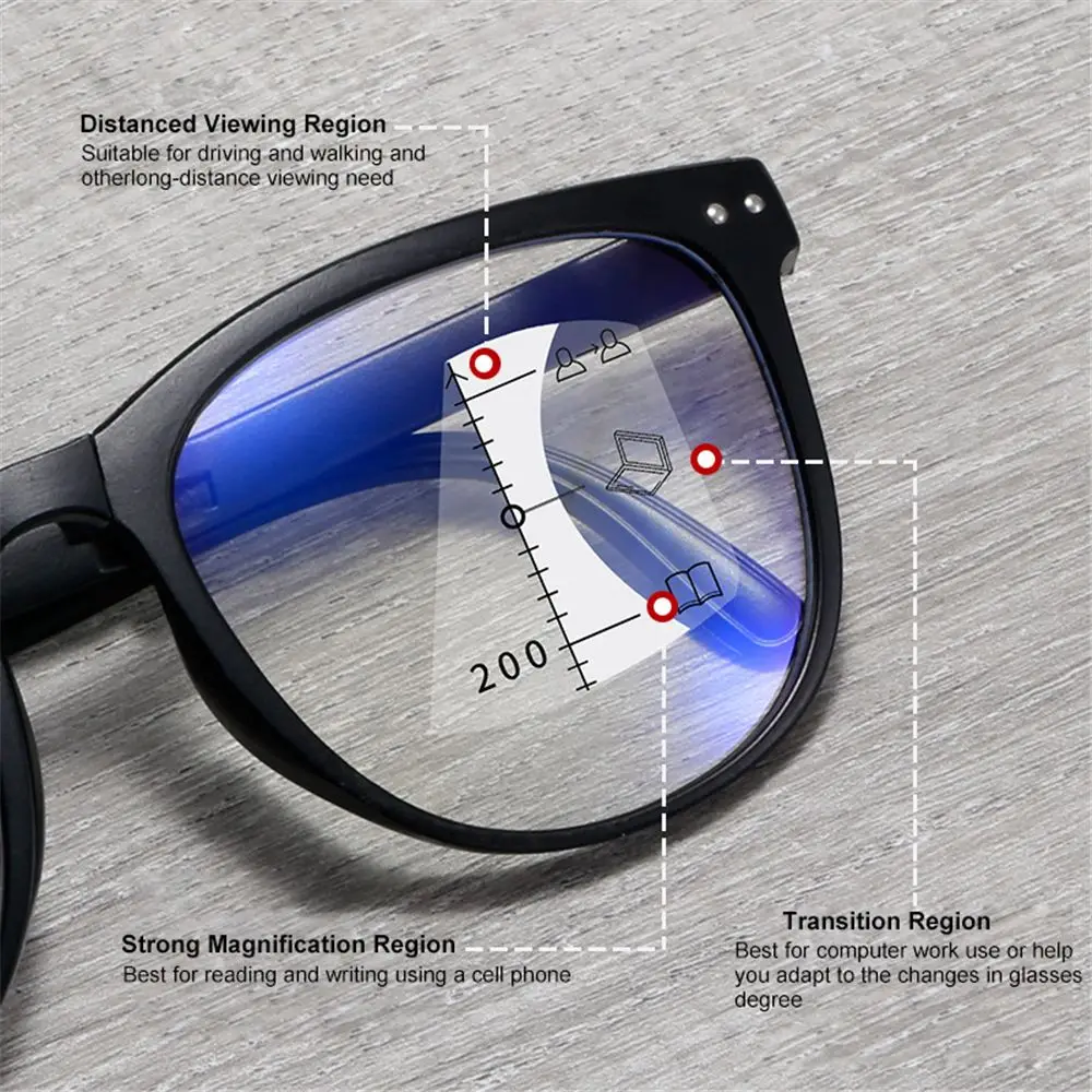 Folding Multifocal Progressive Reading Glasses Anti-Blue Light Lens Optical Glasses Men Women Computer Hyperopia Eyewear