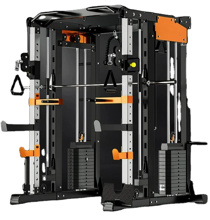 Fitness equipment  commercial multi-functional integrated deep squat rack smith machine comprehensive training equipment