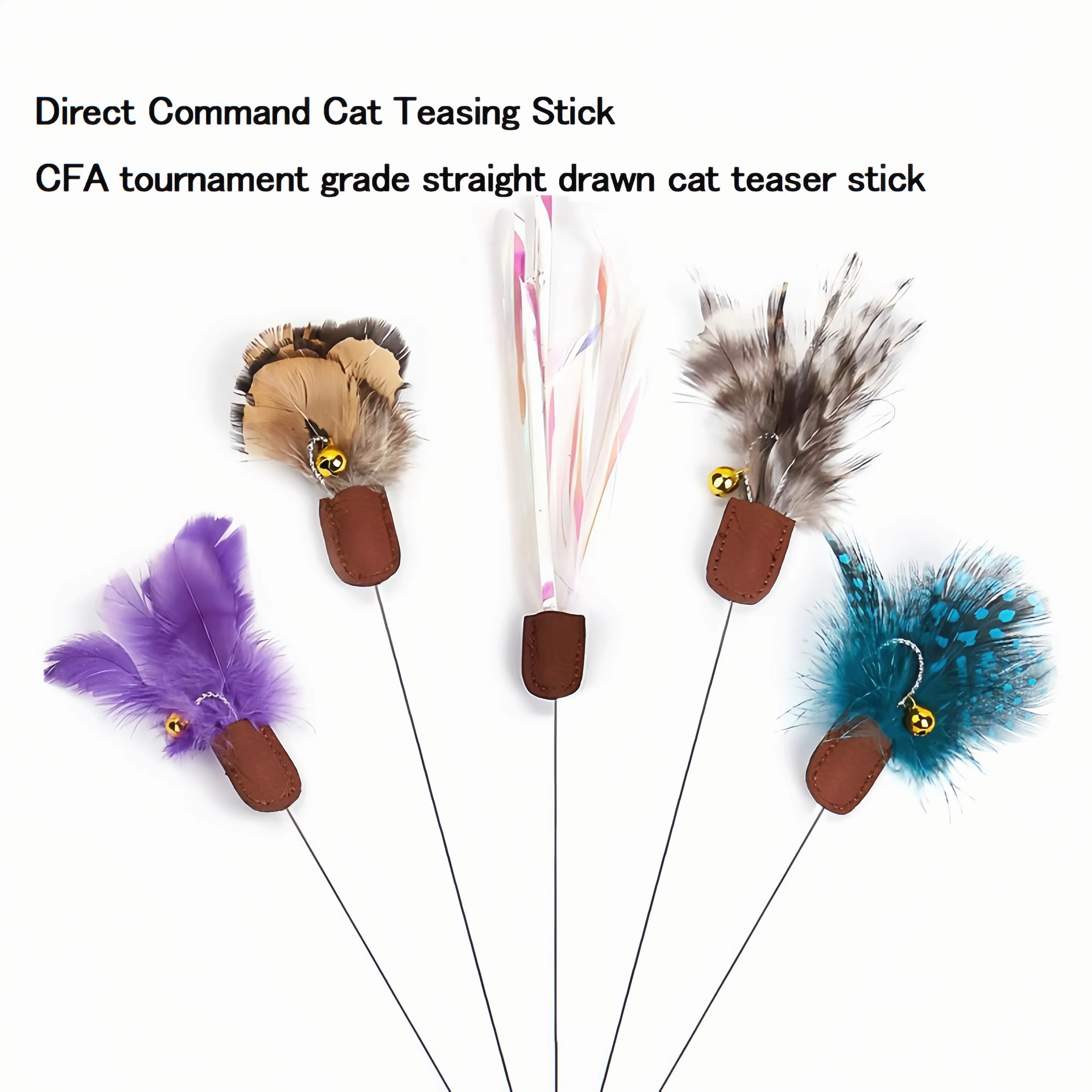 

Spring Steel Head w/ Quick Change Tips, Carbon Fiber Retractable Pole & Wood Handle Catnip Toy for Kitten Exercise Play