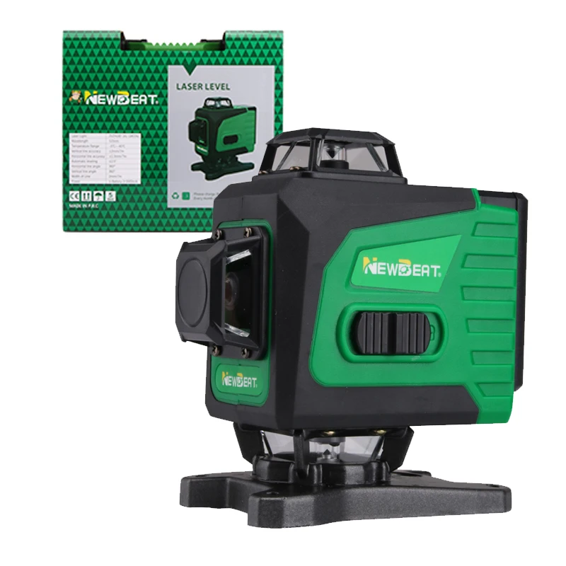 

ZJZ NewBeat Беспроводной 4D вращающийся лазерный уровень Силовая конструкция Зеленый 16-линейный самовыравнивающийся нивелирующий уровень 360