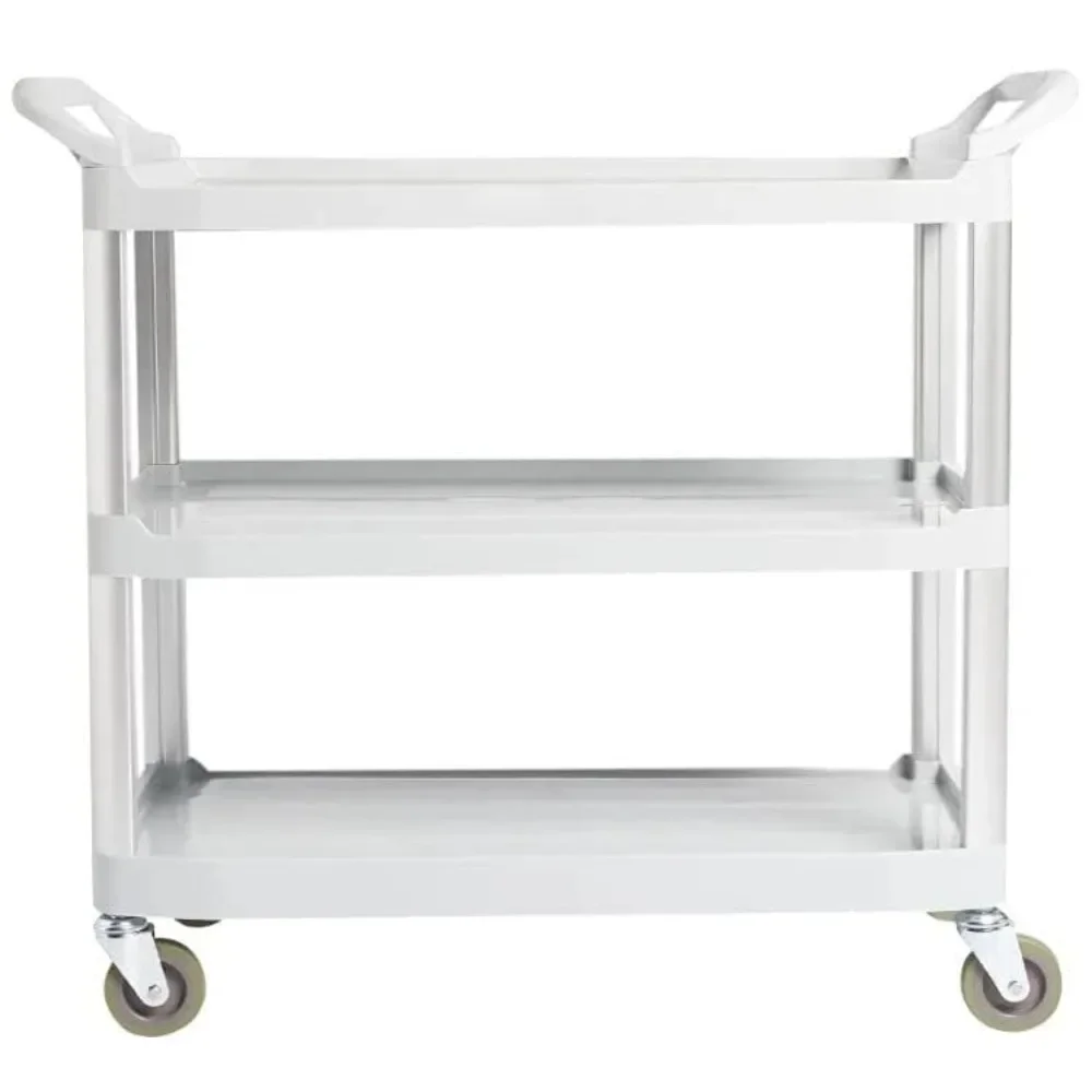 Basics 3 Shelves Utility Cart with 400 lbs Loading Capacity, Smooth move, Gray