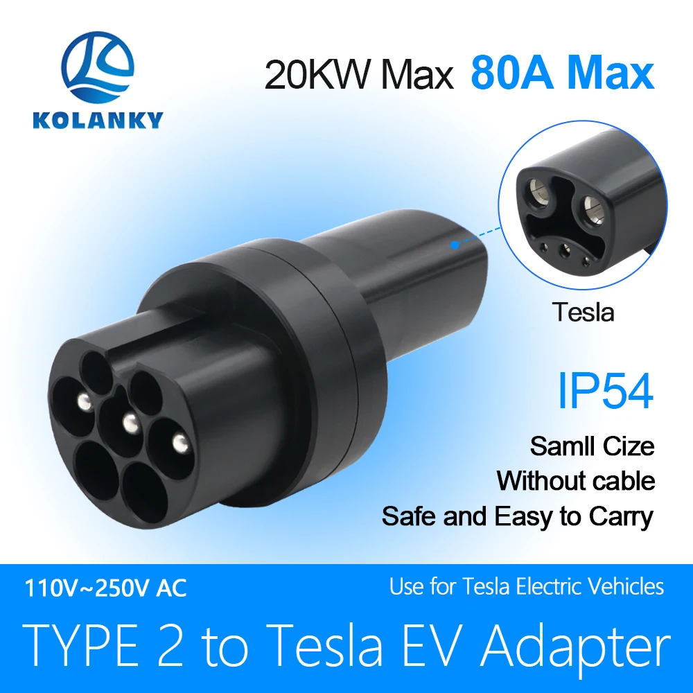 Type2 a Tesla EV Charger Adapte connettore di ricarica per veicoli elettrici spina IEC 62196 convertitore AC/DC per Tesla Model S/X/3/Y EVSE