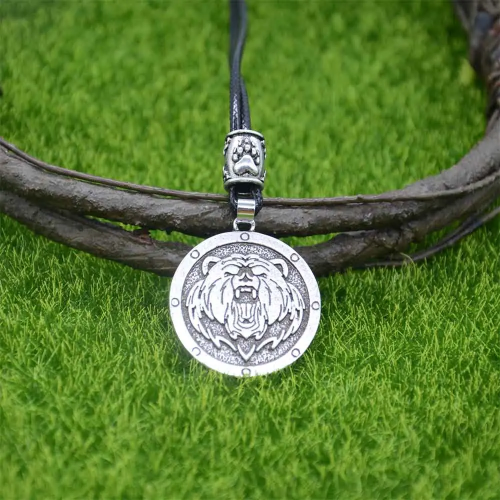 Nostalgia Bear Pendant Paw Bead Accessories Viking Jewelry Slavic Veles Amulet Men Necklace Dropshipping