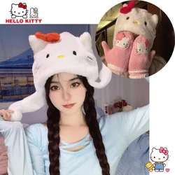 Hello Kitty Plush Hat Decoration Winter Warm Clothing Accessories Toy Girl Birthday Gift Cartoon Cute Kids Adult Girlfriend Soft