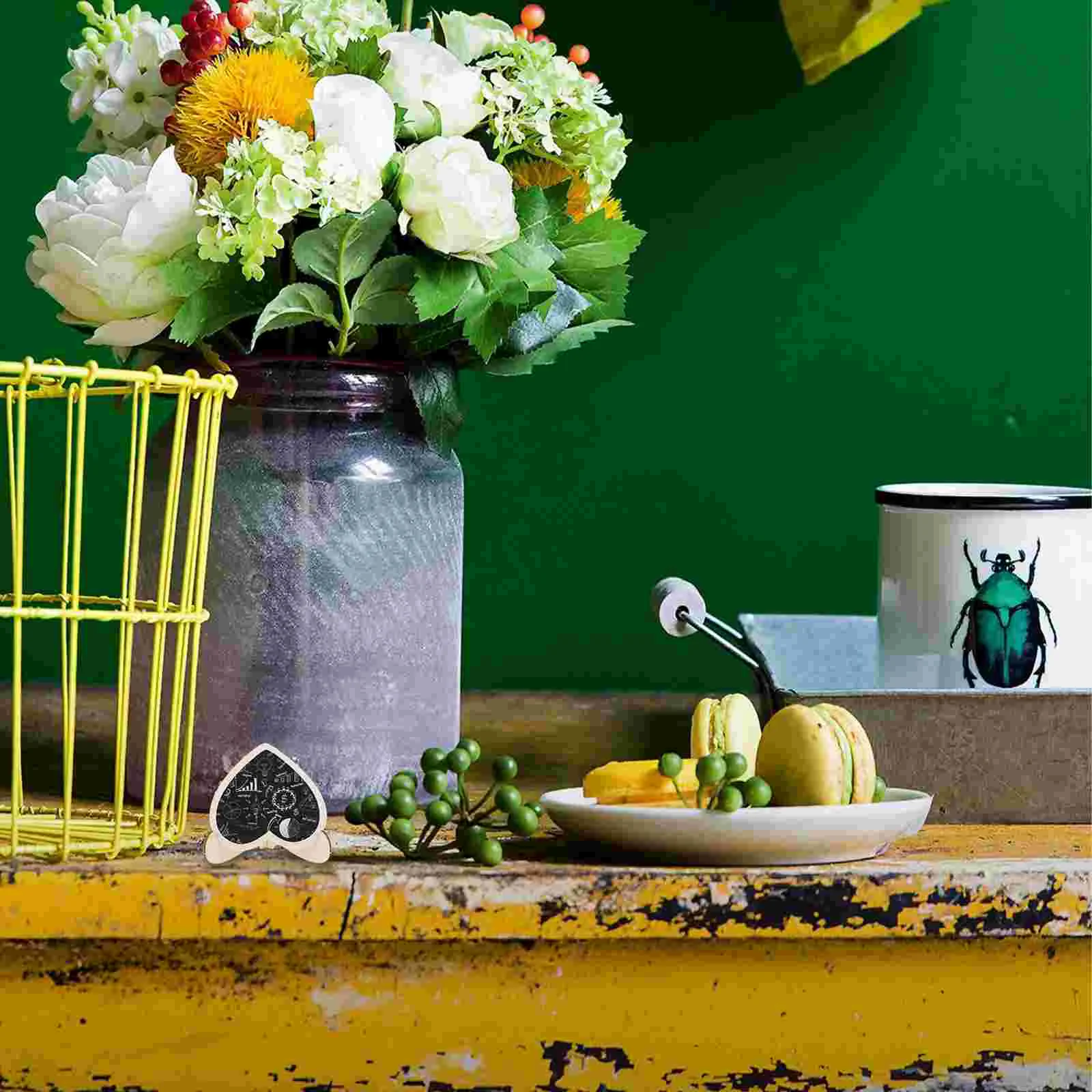 10 Pcs Message Board Mini Blackboard Erasable Chalkboard Wooden Table Sign Cake Decorations