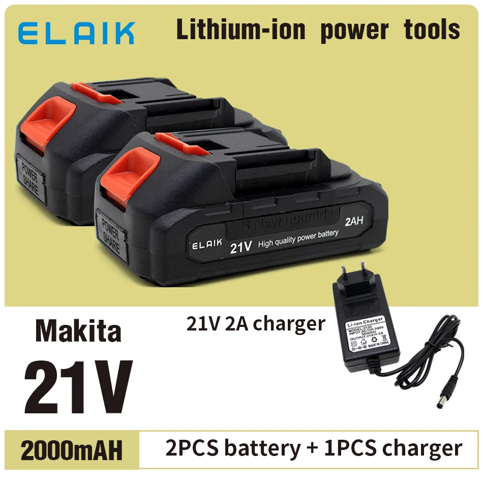 18V21V 2A 2000MAH lithium-ion battery Makita Wireless screwdriver Mini Angle grinder drill to replace the battery