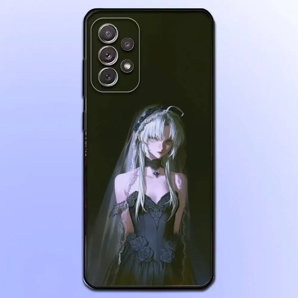 Casing Ponsel W-Wuthering Waves C-Carlotta untuk Samsung S 25,24,23,22,30,21,10,9,Ultra,Plus,Lite,FE,4,5 G Casing Hitam Lembut