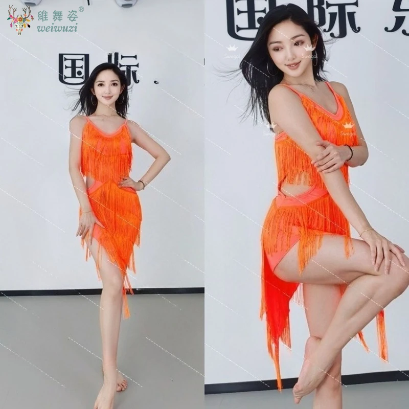

Elegant Belly Dance Practice Outfit Women Customized Sexy Off Shoulder Top Tassel Short Skirt Oriental Dance Drum Solo Set