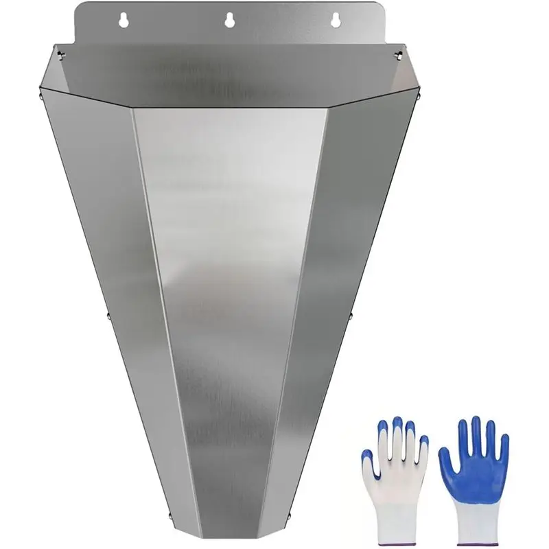 Cono de sujeción para aves de corral AUAU-Chicken Cone, de acero inoxidable, con guantes de seguridad, diseño de respaldo plano, para gallinas ponedoras y pollos de engorde