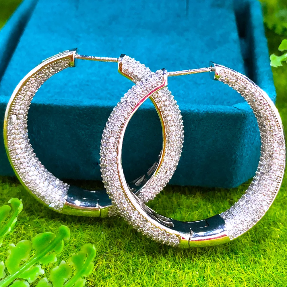 GODKI Luxury Leopard Statement Big Hoop Earrings For Women Wedding Cubic Zircon CZ DUBAI Bridal Round Circle Hoop Earring 2019