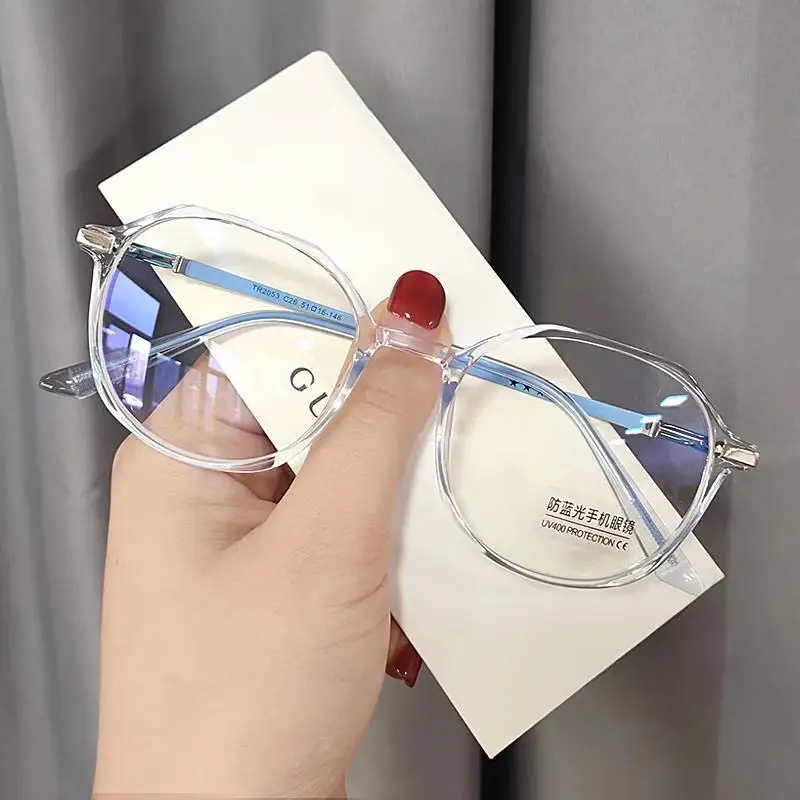 Reading Glasses Women Fashion Anti Blue Light Clear Eyeglasses Girls Ultralight Vintage Polygon Hyperopia Glasses +100 To +400