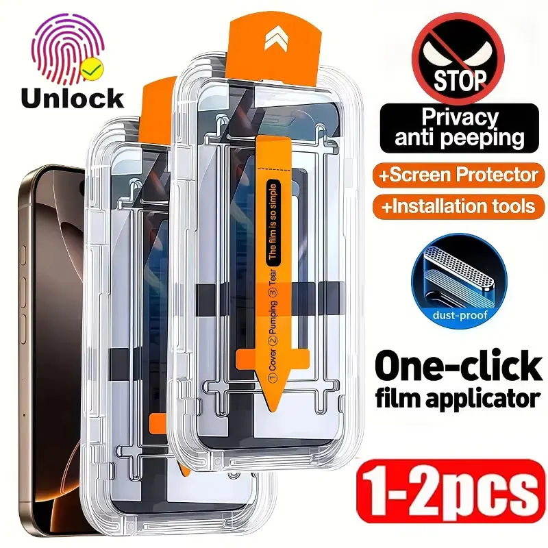 

1-2PCS Privacy Easy Install Unlock Screen Protector For Google Pixel 9 Pro 10 Pro XL 9A 8 8A 7 7A 6A Anti Spy Tempered Glass