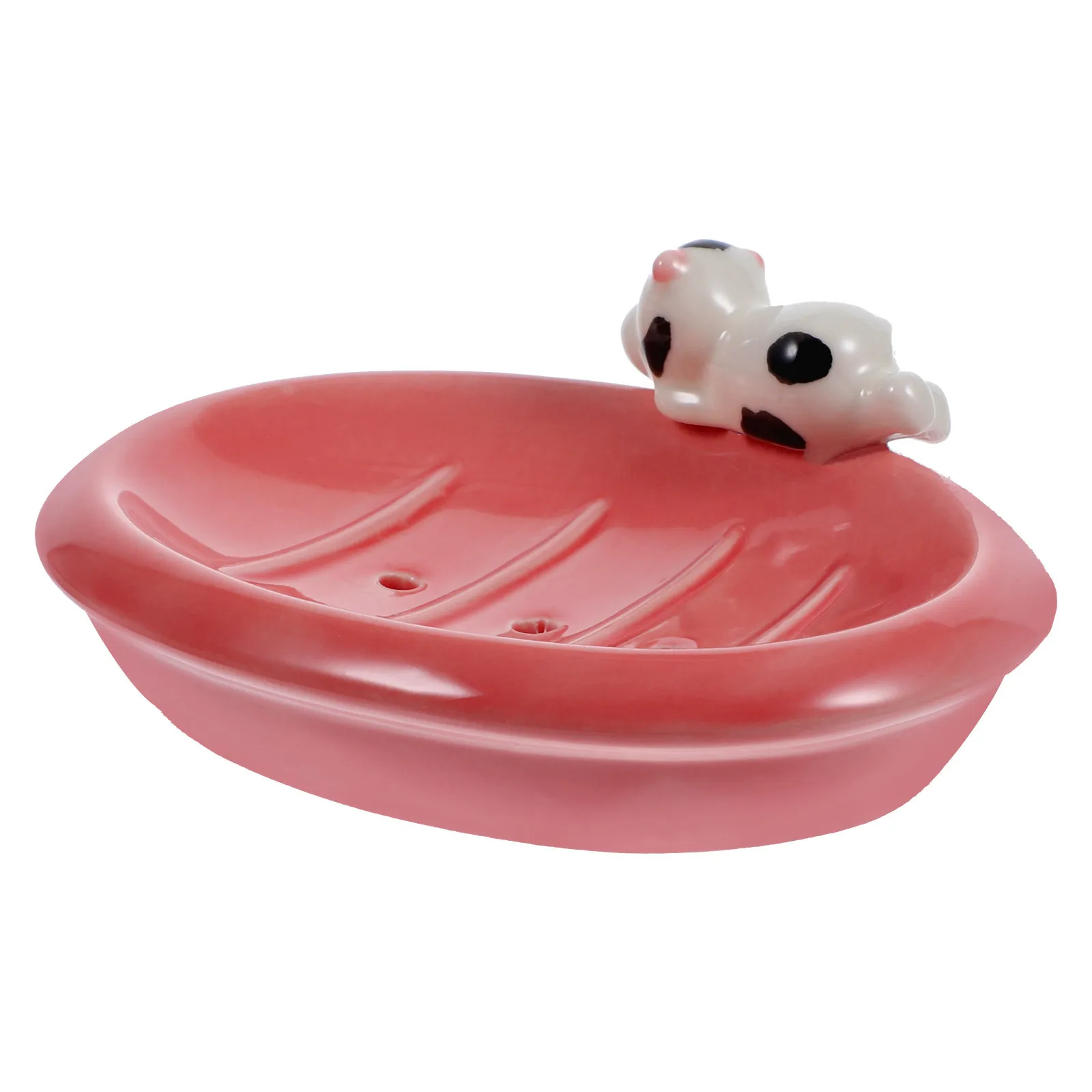 Adorable Ceramic Soap Holder Premium Drainage Structure Suitable for Home Hotel Laundry Small Soap Box Countertop Storage