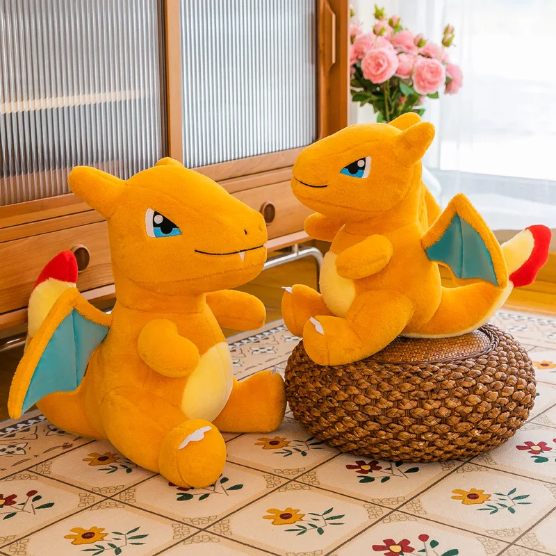 Peluche Pokemon Dracaufeu, 35-65cm, mignon, dessin animé, animal, oreiller doux, cadeaux pour enfants, décoration de chambre