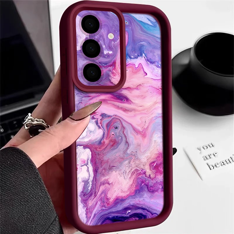 Soft Case For Samsung Galaxy A18 A57 A37 A27 A56 A16 A17 a55 A54 A26 A36 5G S25 S24 S23 Ultra S26 FE Marble Pattern Phone Cover