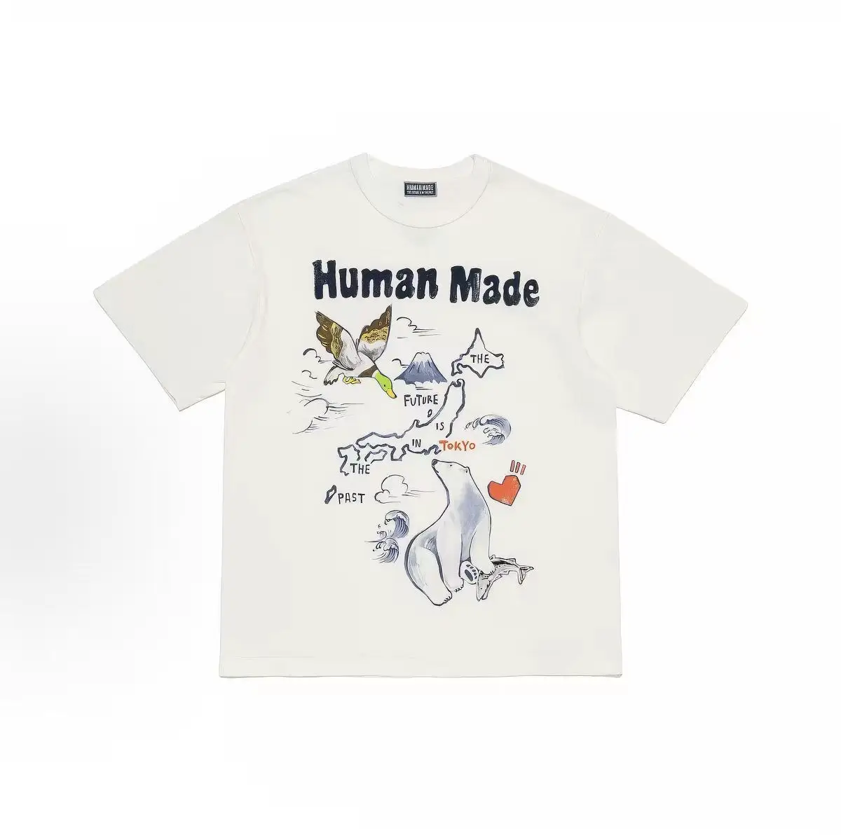 2026 Human Made Japanese Vintage Graphic Tee Hand Painted Breathable Cotton Streetwear