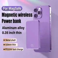 10000mAh Magnetic Wireless Power Bank Metal PD20W Fast Charge Portable External Auxiliary Battery for Magsafe iPhone 15 14 13 12